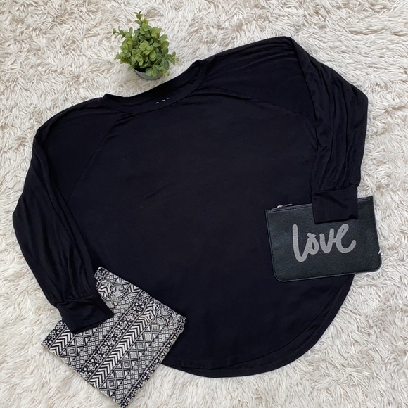 Loft 3/4 Sleeve Dolman Knit Top 💗 Black - Picture 1 of 12